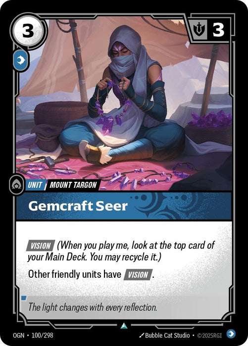 Image for Gemcraft Seer (100/298) (Foil) [Origins] - Riftbound: League of Legends Trading Card Game