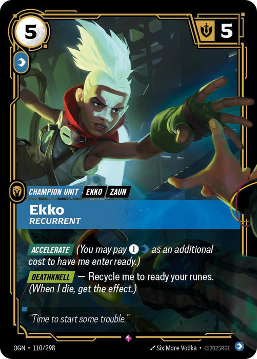 Image for Ekko - Recurrent (110/298) (Foil) [Origins] - Riftbound: League of Legends Trading Card Game
