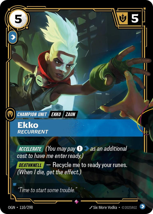 Image for Ekko - Recurrent (110/298) (Foil) [Origins] - Riftbound: League of Legends Trading Card Game