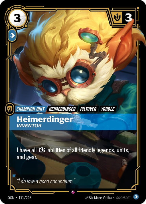 Image for Heimerdinger - Inventor (111/298) (Foil) [Origins] - Riftbound: League of Legends Trading Card Game