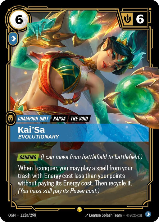 Image for Kai'Sa - Evolutionary (Alternate Art) (112a/298) (Foil) [Origins] - Riftbound: League of Legends Trading Card Game