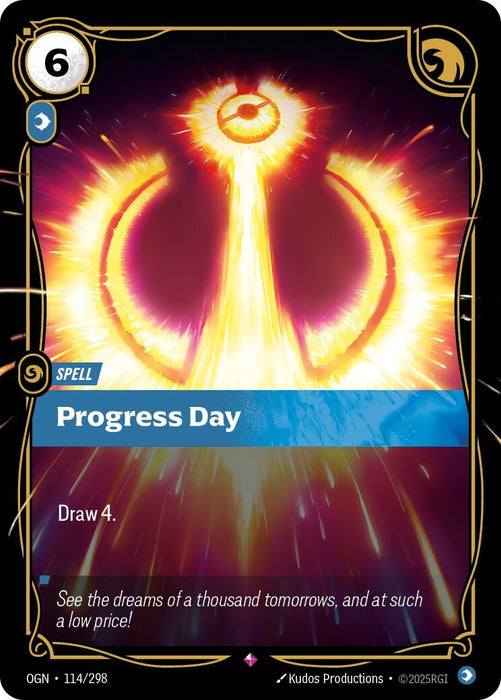 Image for Progress Day (114/298) (Foil) [Origins] - Riftbound: League of Legends Trading Card Game