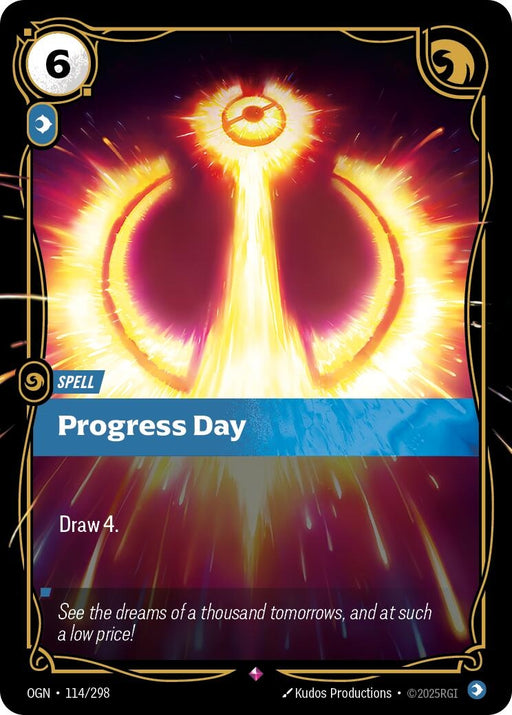 Image for Progress Day (114/298) (Foil) [Origins] - Riftbound: League of Legends Trading Card Game