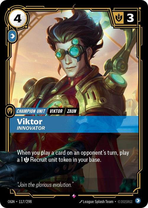 Image for Viktor - Innovator (117/298) (Foil) [Origins] - Riftbound: League of Legends Trading Card Game