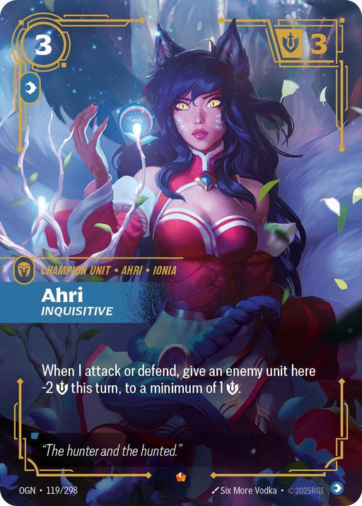 Image for Ahri - Inquisitive (119/298) (Foil) [Origins] - Riftbound: League of Legends Trading Card Game