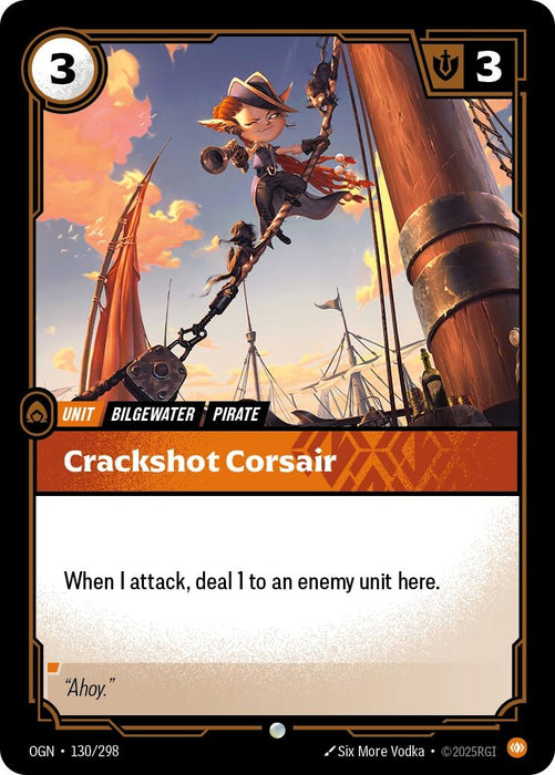 Image for Crackshot Corsair (130/298) (Foil) [Origins] - Riftbound: League of Legends Trading Card Game