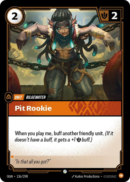Image for Pit Rookie (136/298) (Foil) [Origins] - Riftbound: League of Legends Trading Card Game