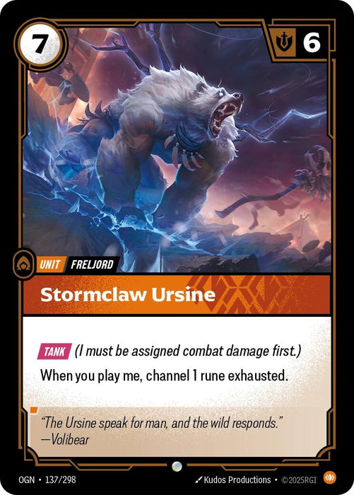 Image for Stormclaw Ursine (137/298) (Foil) [Origins] - Riftbound: League of Legends Trading Card Game