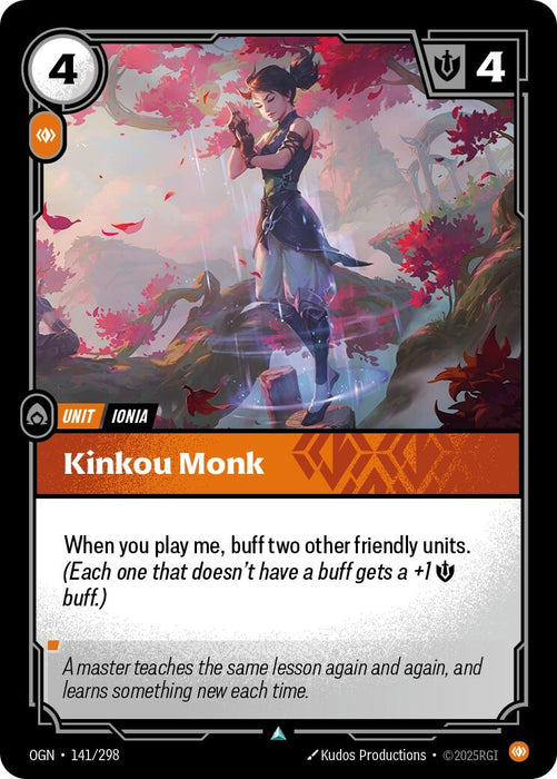 Image for Kinkou Monk (141/298) (Foil) [Origins] - Riftbound: League of Legends Trading Card Game