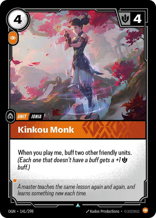 Image for Kinkou Monk (141/298) [Origins] - Riftbound: League of Legends Trading Card Game