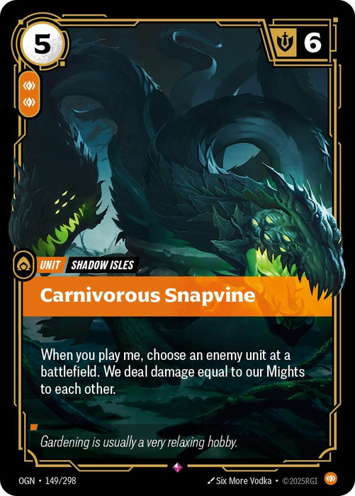 Image for Carnivorous Snapvine (149/298) (Foil) [Origins] - Riftbound: League of Legends Trading Card Game