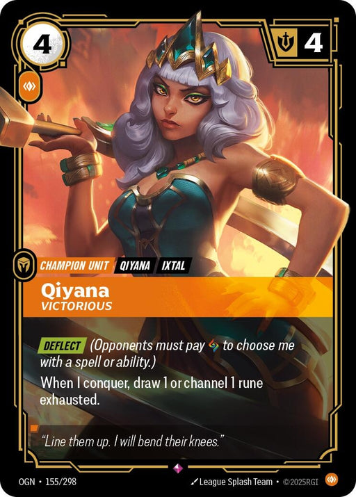 Image for Qiyana - Victorious (155/298) (Foil) [Origins] - Riftbound: League of Legends Trading Card Game