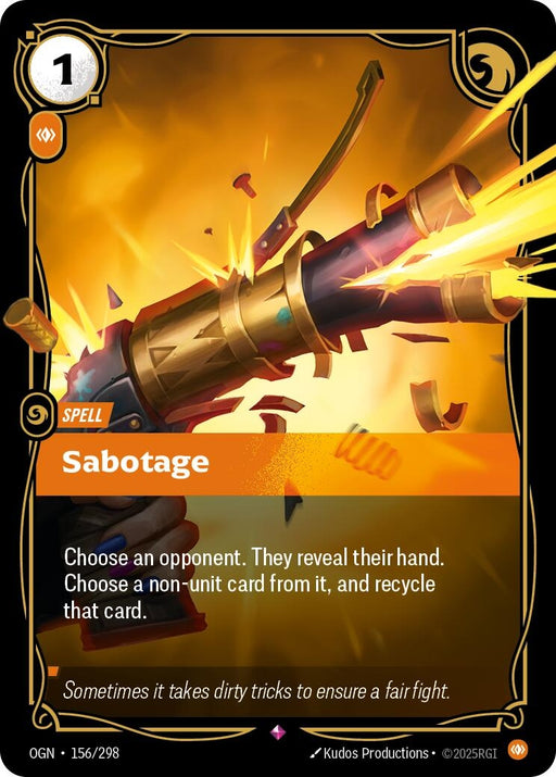 Image for Sabotage (156/298) (Foil) [Origins] - Riftbound: League of Legends Trading Card Game