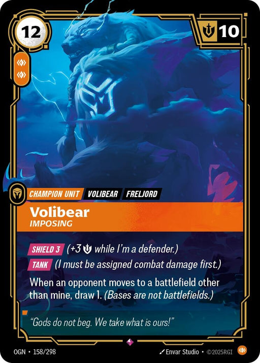 Image for Volibear - Imposing (158/298) (Foil) [Origins] - Riftbound: League of Legends Trading Card Game