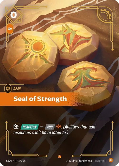Image for Seal of Strength (163/298) (Foil) [Origins] - Riftbound: League of Legends Trading Card Game