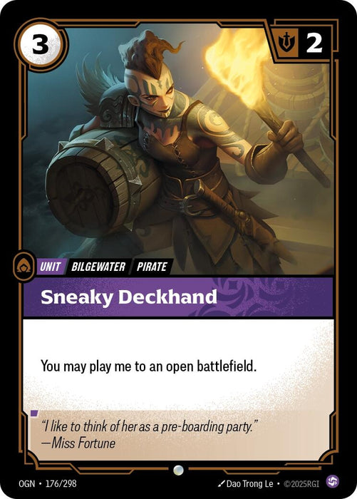 Image for Sneaky Deckhand (176/298) (Foil) [Origins] - Riftbound: League of Legends Trading Card Game