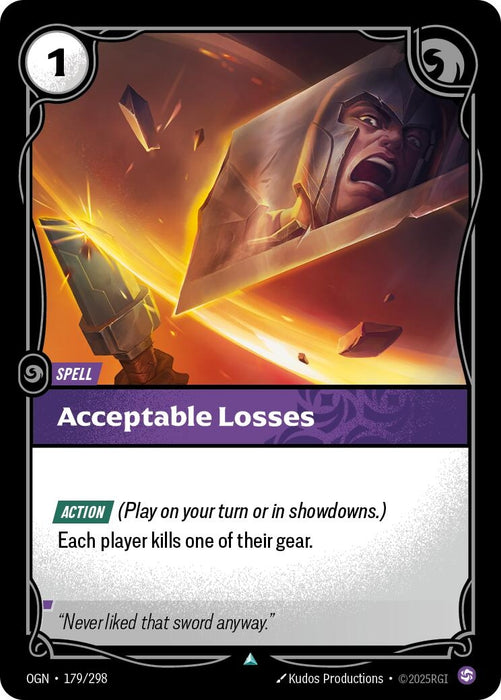 Image for Acceptable Losses (179/298) (Foil) [Origins] - Riftbound: League of Legends Trading Card Game