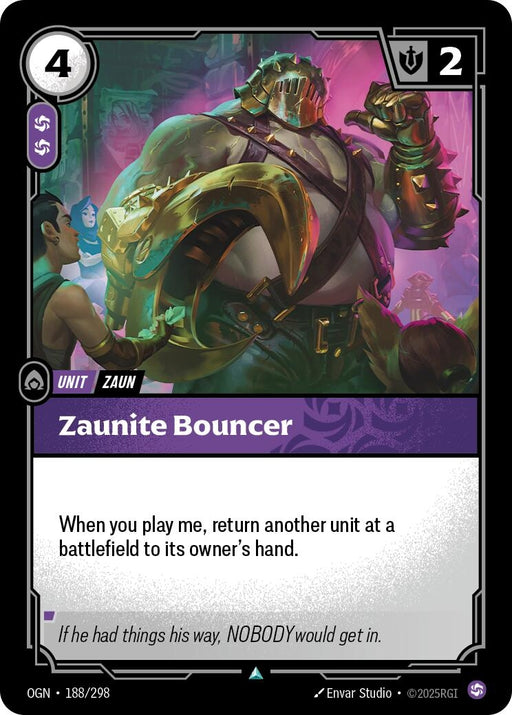 Image for Zaunite Bouncer (188/298) (Foil) [Origins] - Riftbound: League of Legends Trading Card Game