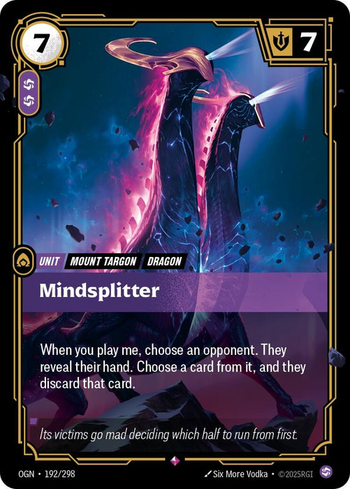 Image for Mindsplitter (192/298) (Foil) [Origins] - Riftbound: League of Legends Trading Card Game