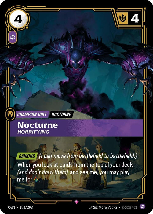 Image for Nocturne - Horrifying (194/298) (Foil) [Origins] - Riftbound: League of Legends Trading Card Game