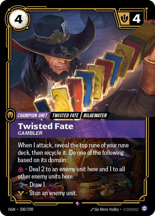 Image for Twisted Fate - Gambler (200/298) (Foil) [Origins] - Riftbound: League of Legends Trading Card Game