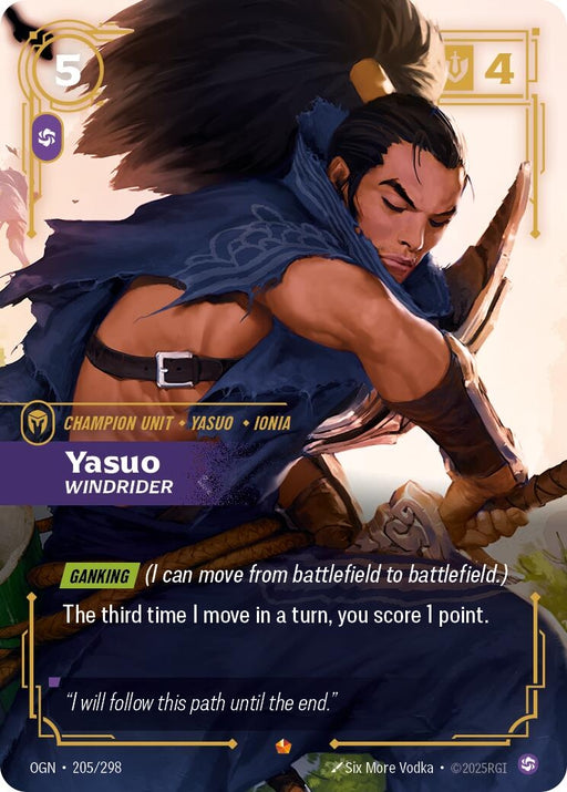 Image for Yasuo - Windrider (205/298) (Foil) [Origins] - Riftbound: League of Legends Trading Card Game