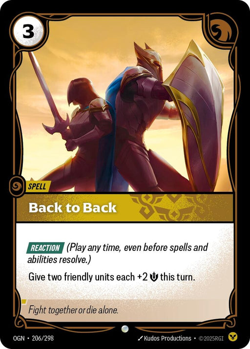Image for Back to Back (206/298) (Foil) [Origins] - Riftbound: League of Legends Trading Card Game