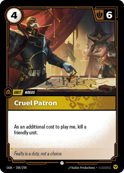Image for Cruel Patron (208/298) (Foil) [Origins] - Riftbound: League of Legends Trading Card Game