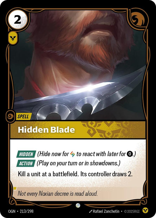 Image for Hidden Blade (213/298) [Origins] - Riftbound: League of Legends Trading Card Game