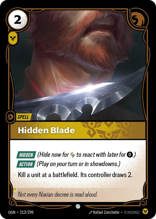 Image for Hidden Blade (213/298) (Foil) [Origins] - Riftbound: League of Legends Trading Card Game