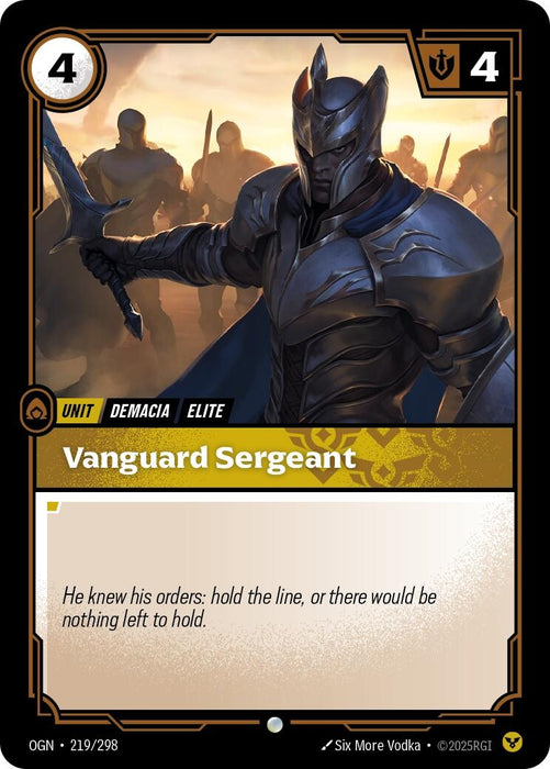 Image for Vanguard Sergeant (219/298) (Foil) [Origins] - Riftbound: League of Legends Trading Card Game