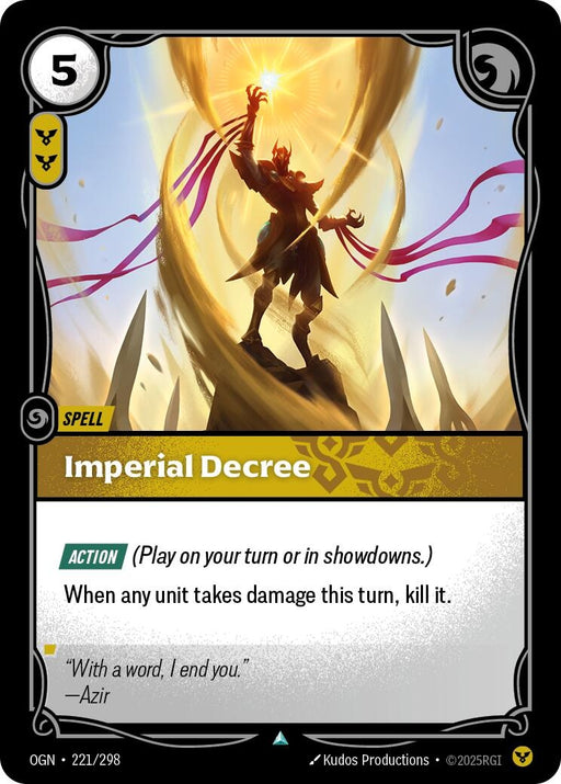 Image for Imperial Decree (221/298) (Foil) [Origins] - Riftbound: League of Legends Trading Card Game