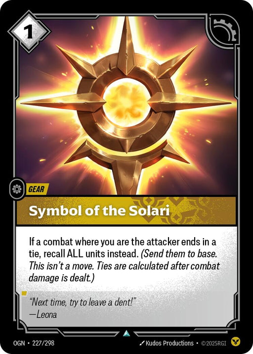 Image for Symbol of the Solari (227/298) [Origins] - Riftbound: League of Legends Trading Card Game