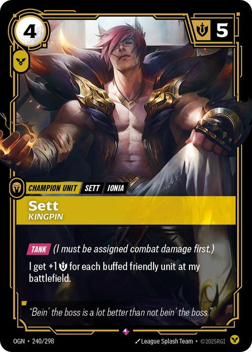 Image for Sett - Kingpin (240/298) (Foil) [Origins] - Riftbound: League of Legends Trading Card Game