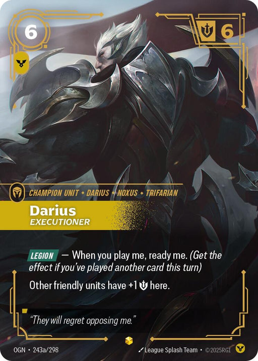 Image for Darius - Executioner (Alternate Art) (243a/298) (Foil) [Origins] - Riftbound: League of Legends Trading Card Game