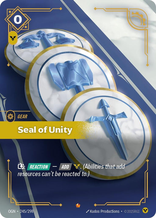Image for Seal of Unity (245/298) (Foil) [Origins] - Riftbound: League of Legends Trading Card Game