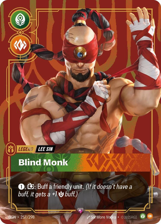 Image for Lee Sin - Blind Monk (257/298) (Foil) [Origins] - Riftbound: League of Legends Trading Card Game