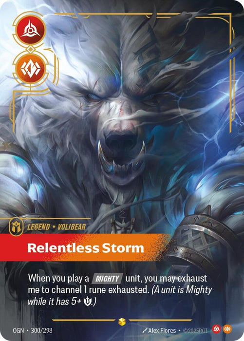 Image for Volibear - Relentless Storm (Overnumbered) (300/298) (Foil) [Origins] - Riftbound: League of Legends Trading Card Game
