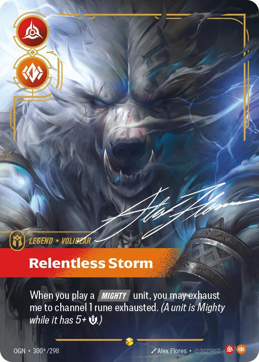 Image for Volibear - Relentless Storm (Signature) (300*/298) (Foil) [Origins] - Riftbound: League of Legends Trading Card Game