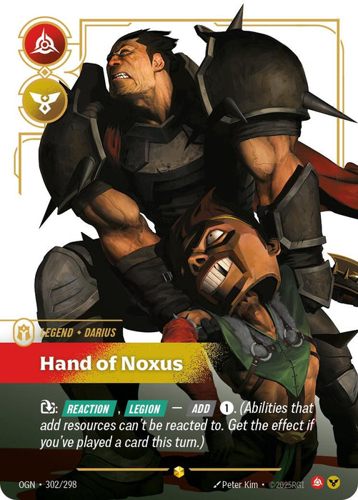 Image for Darius - Hand of Noxus (Overnumbered) (302/298) (Foil) [Origins] - Riftbound: League of Legends Trading Card Game
