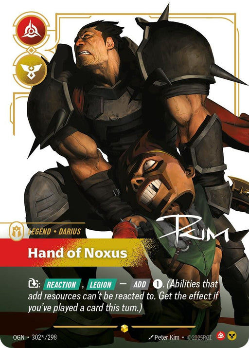Image for Darius - Hand of Noxus (Signature) (302*/298) (Foil) [Origins] - Riftbound: League of Legends Trading Card Game