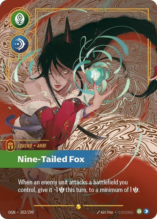 Image for Ahri - Nine-Tailed Fox (Overnumbered) (303/298) (Foil) [Origins] - Riftbound: League of Legends Trading Card Game