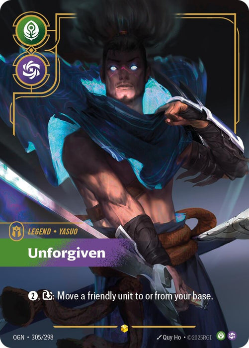 Image for Yasuo - Unforgiven (Overnumbered) (305/298) (Foil) [Origins] - Riftbound: League of Legends Trading Card Game