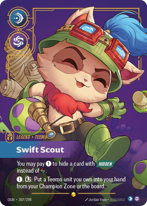 Image for Teemo - Swift Scout (Overnumbered) (307/298) (Foil) [Origins] - Riftbound: League of Legends Trading Card Game