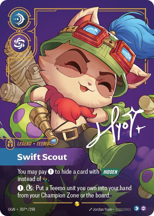 Image for Teemo - Swift Scout (Signature) (307*/298) (Foil) [Origins] - Riftbound: League of Legends Trading Card Game