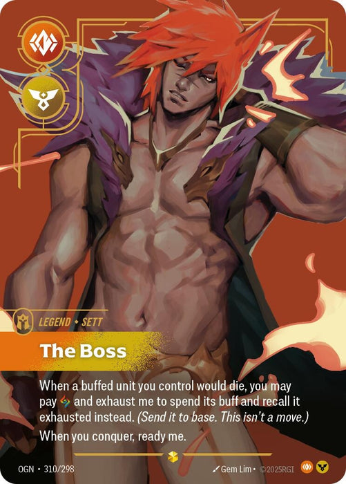 Image for Sett - The Boss (Overnumbered) (310/298) (Foil) [Origins] - Riftbound: League of Legends Trading Card Game