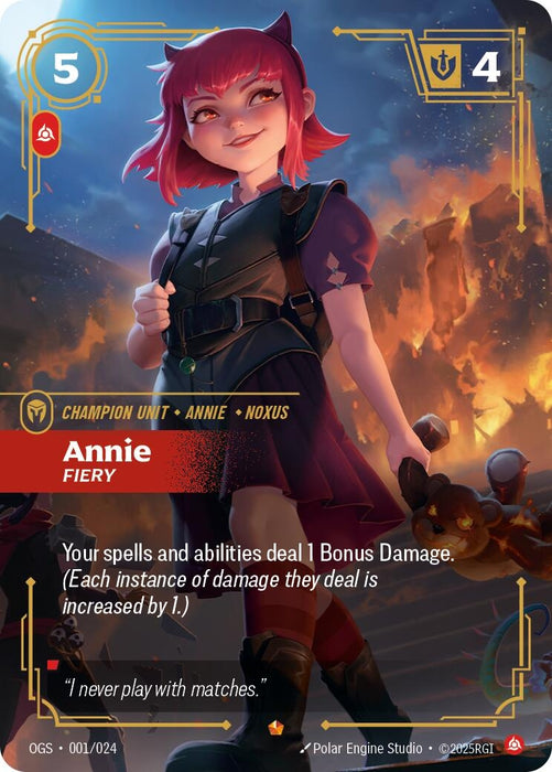 Image for Annie - Fiery (001/024) [Origins: Proving Grounds] - Riftbound: League of Legends Trading Card Game