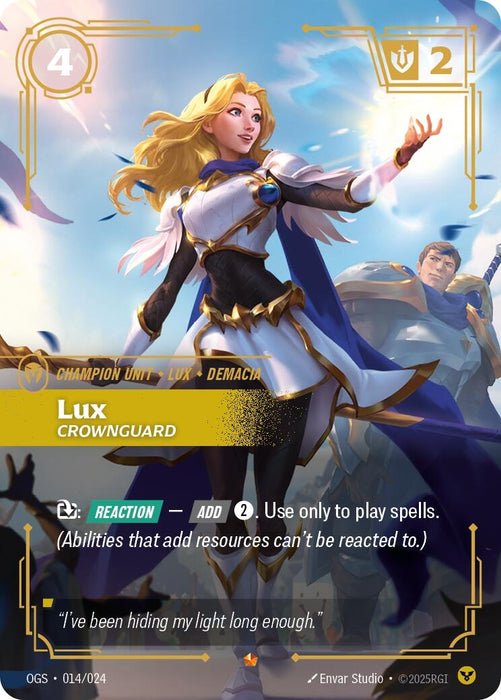 Image for Lux - Crownguard (014/024) [Origins: Proving Grounds] - Riftbound: League of Legends Trading Card Game