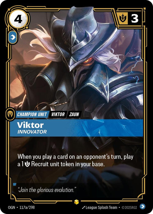 Image for Viktor - Innovator (Alternate Art) (117a/298) (Foil) [Origins] - Riftbound: League of Legends Trading Card Game