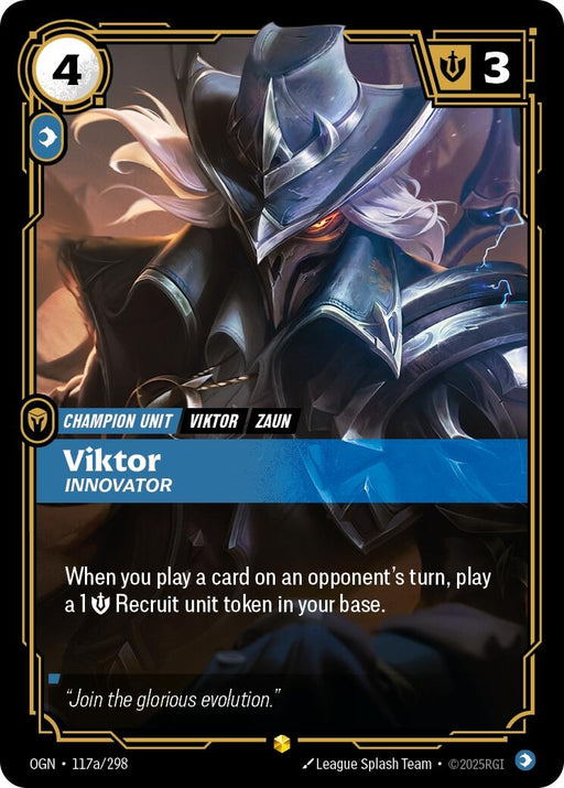 Image for Viktor - Innovator (Alternate Art) (117a/298) (Foil) [Origins] - Riftbound: League of Legends Trading Card Game